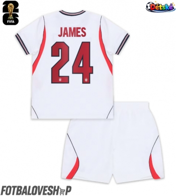 Anglie Reece James #24 Dětské Domácí Dres MS 2026 Krátký Rukáv (+ trenýrky)